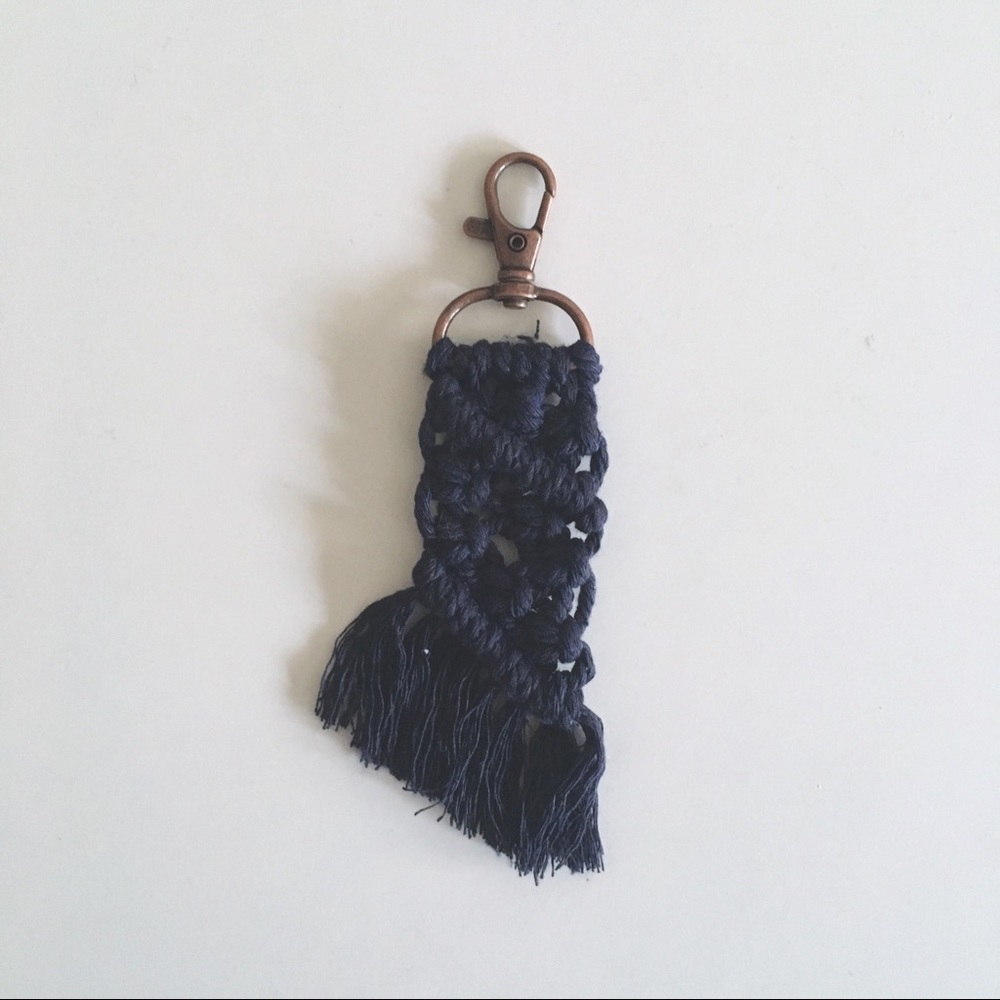 Diagonal Macrame Keychain